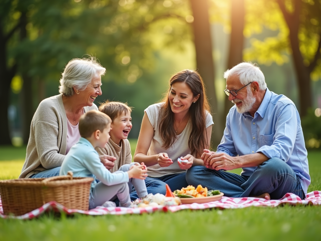 Family discussing long-term financial planning