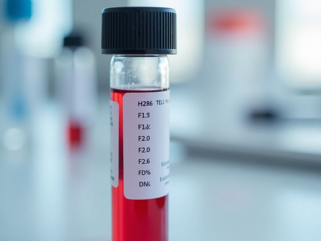 Blood test vial for hormone level monitoring