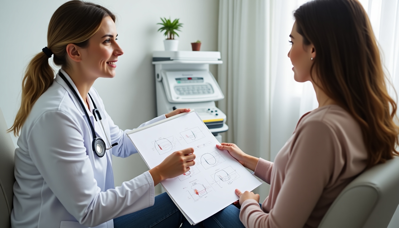 A doctor discussing fertility preservation options with a patient.