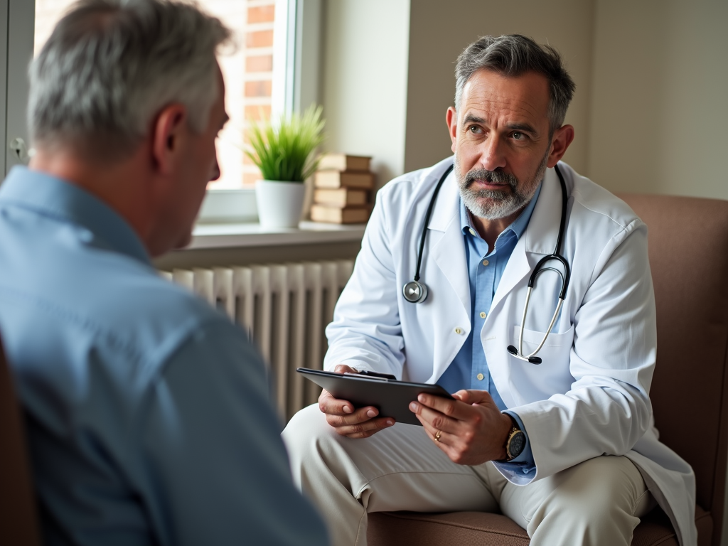Doctor discussing ejaculatory dysfunction with a patient