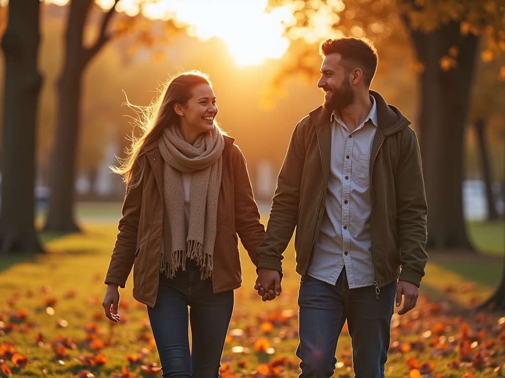 Couple walking together to improve fertility