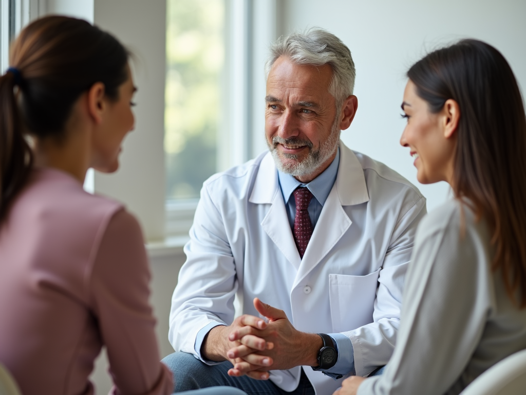 Discussing fertility treatment options with a specialist.