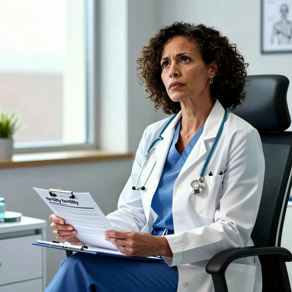 Confident woman over 40 in fertility consultation