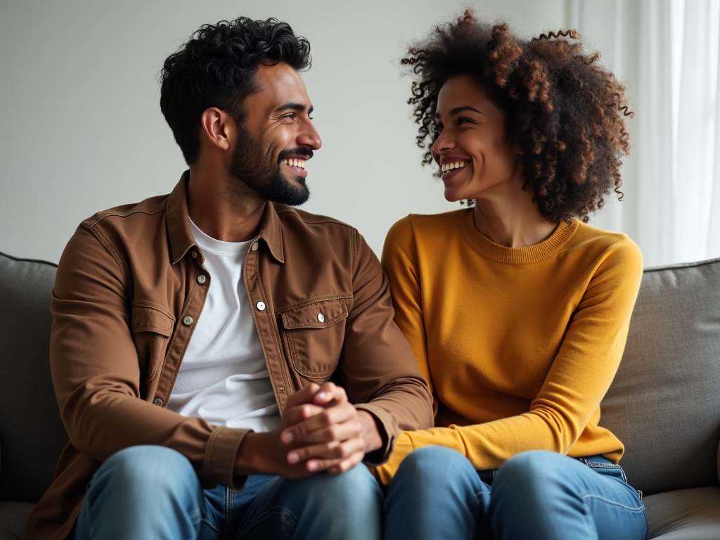 Couple supporting each other on fertility journey