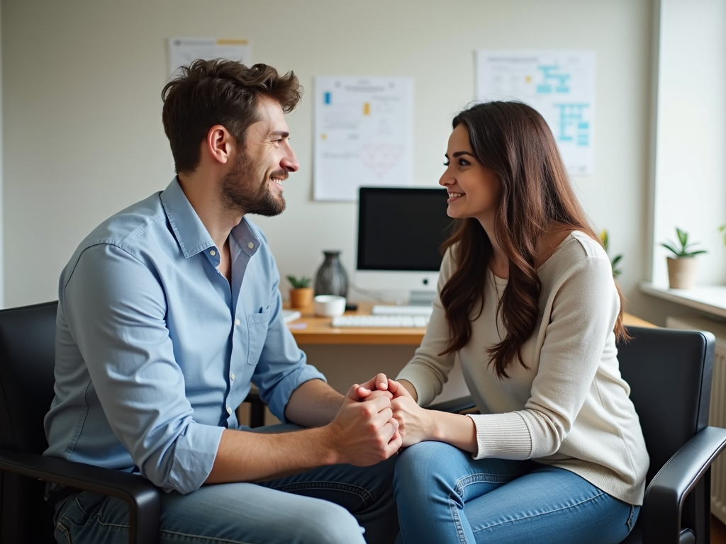 Couple consulting a doctor about fertility treatment