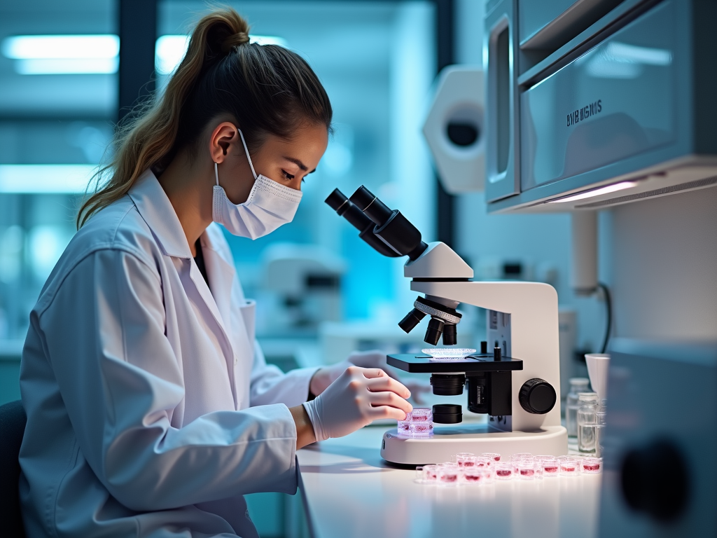 Fertility laboratory scene for in vitro maturation.