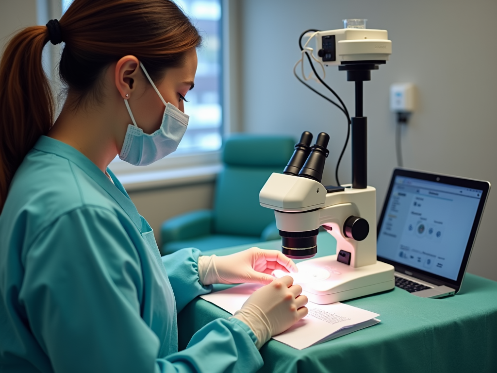 IVF process illustration showing fertilization and embryo transfer.