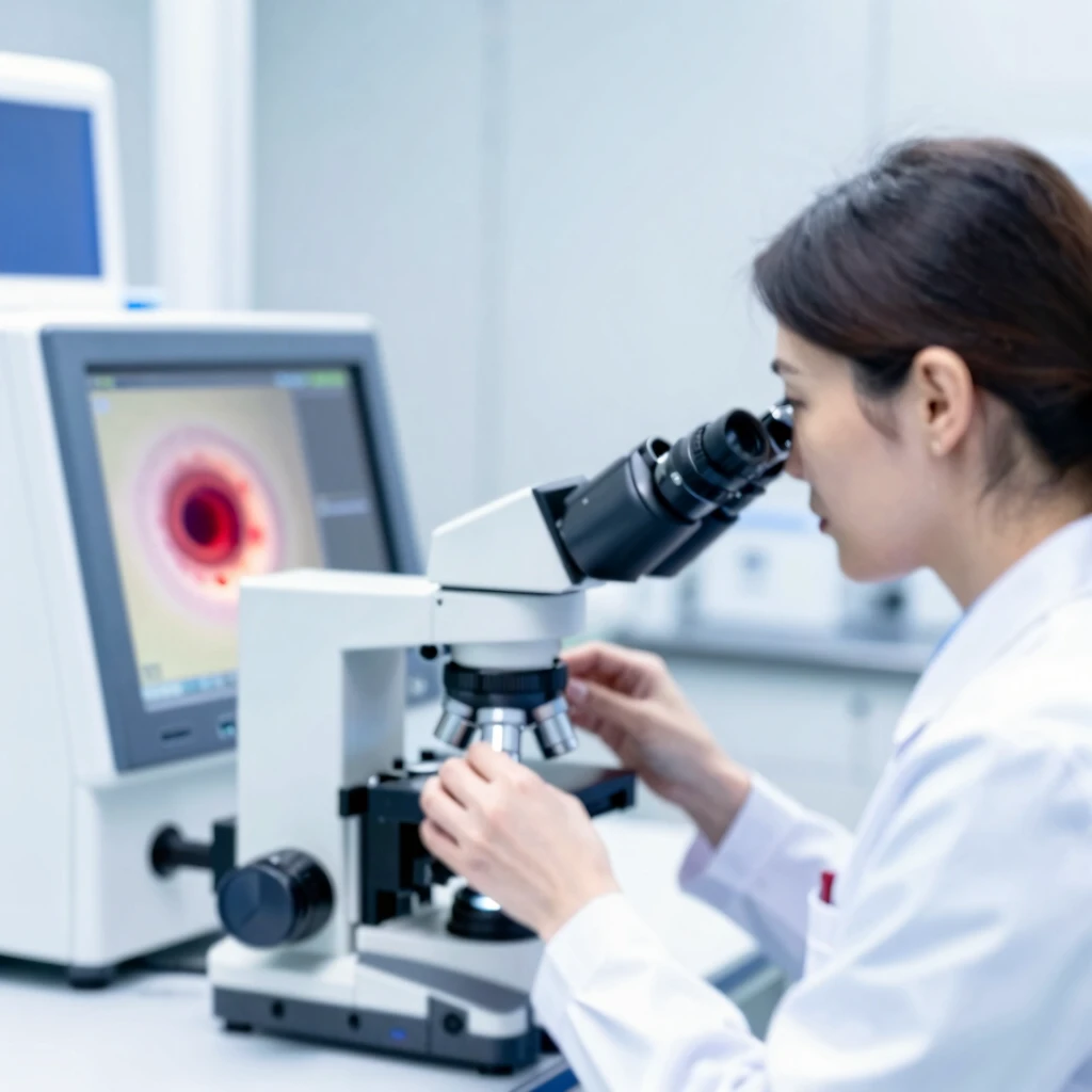 Embryologist monitoring embryos in IVF lab