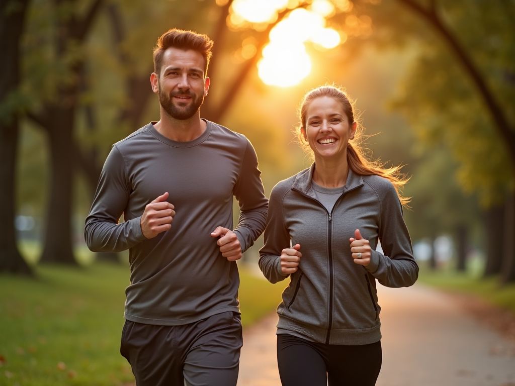 Couple exercising to prepare for IVF