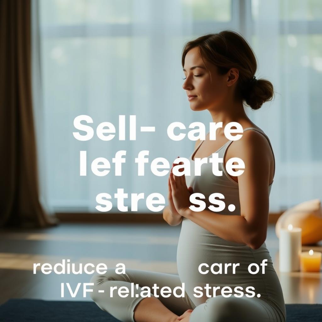 Individual practicing yoga for stress relief during IVF.