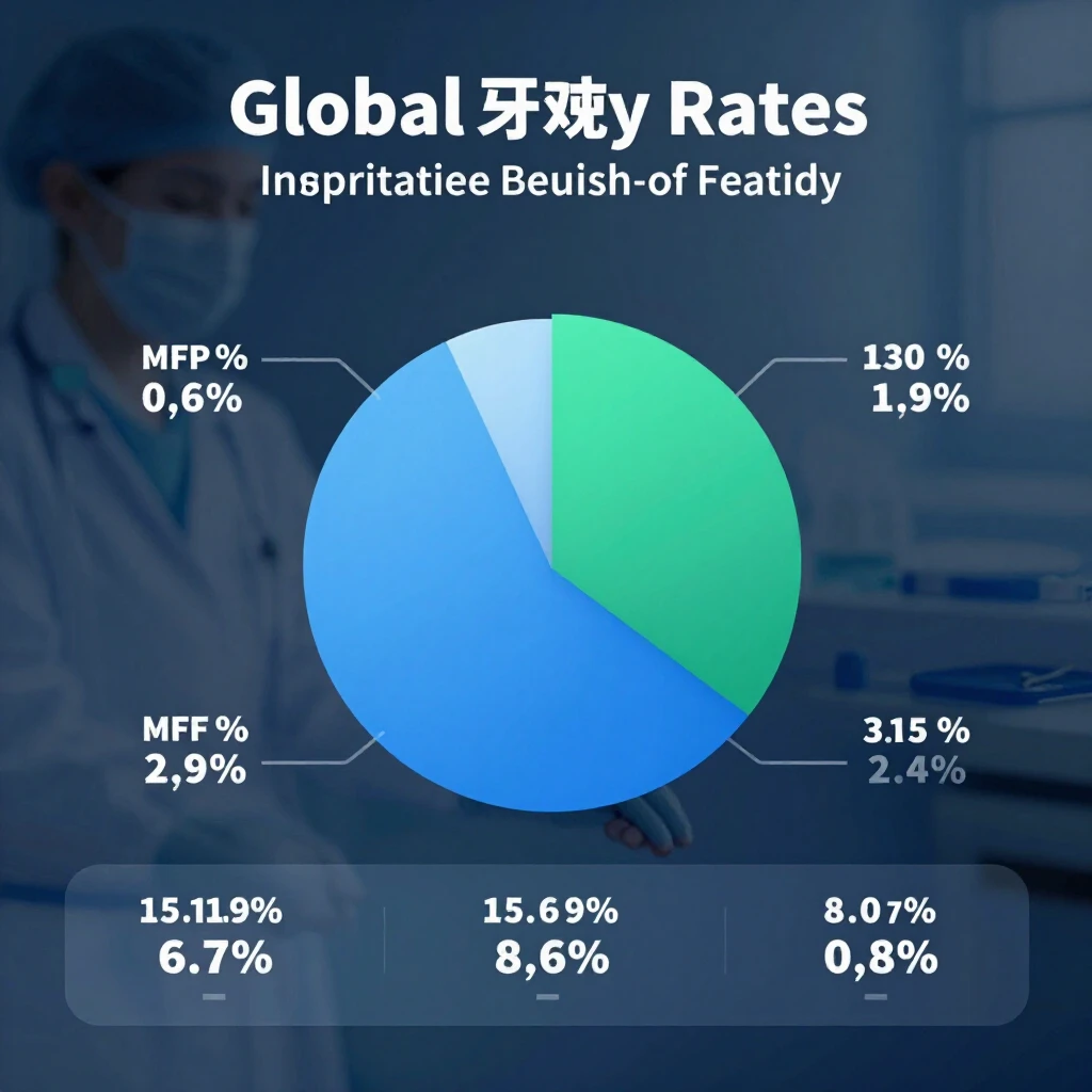 Modern infographic chart displaying global infertility prevalence statistics, including pie or bar graphs highlighting rates by region and gender in blue and green tones