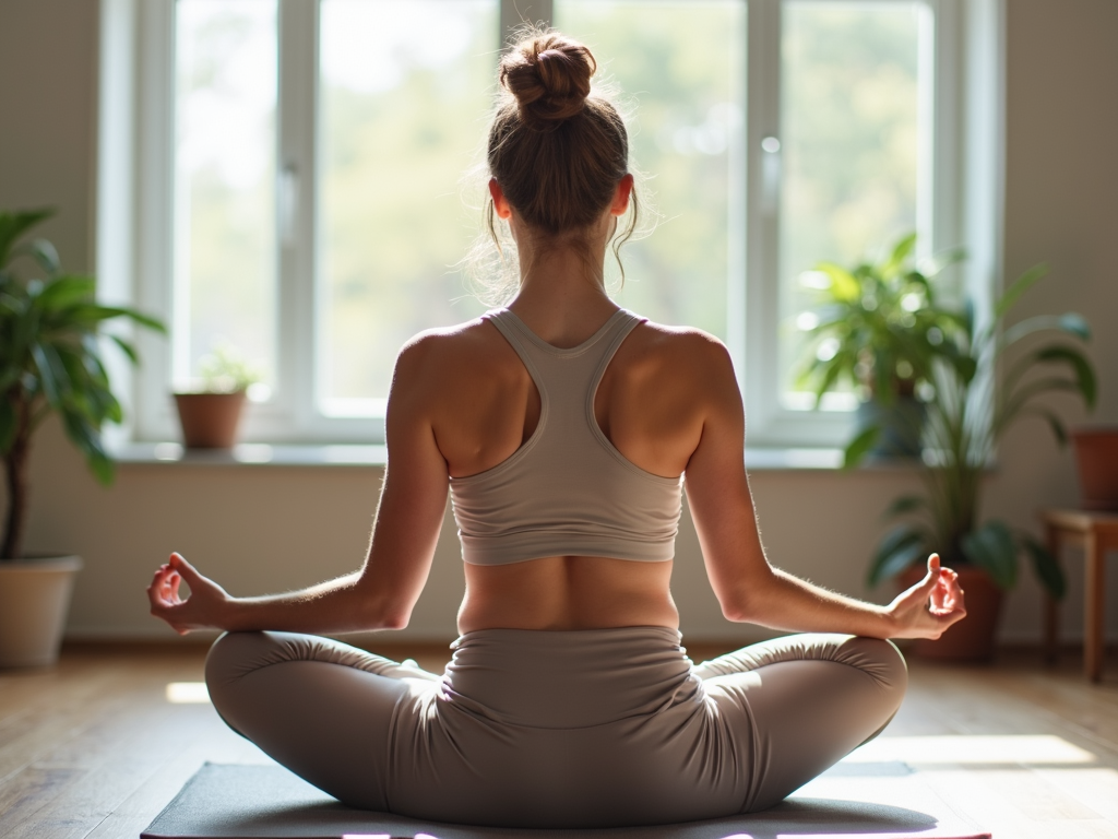 Woman practicing yoga for stress relief