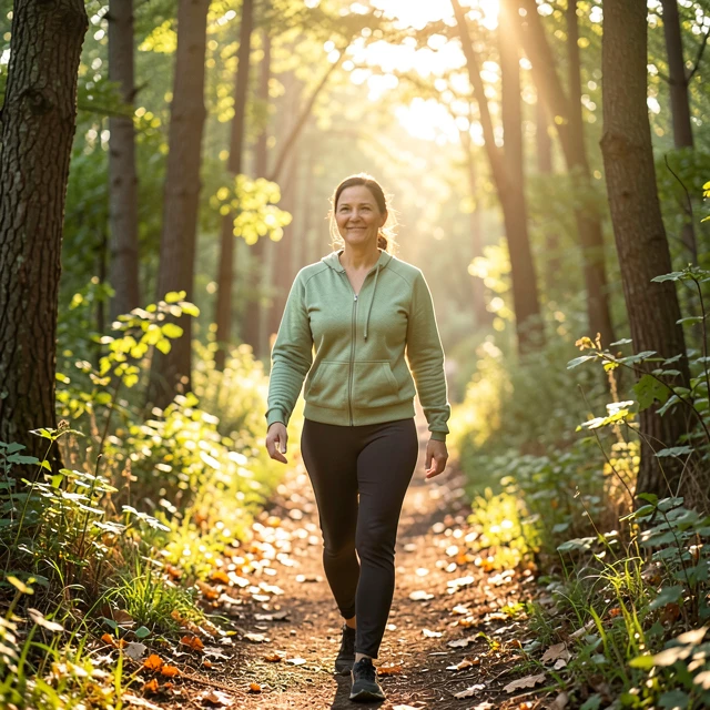 Woman finding serenity in nature during fertility journey