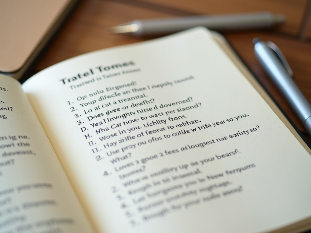 Handwritten questions for fertility specialist