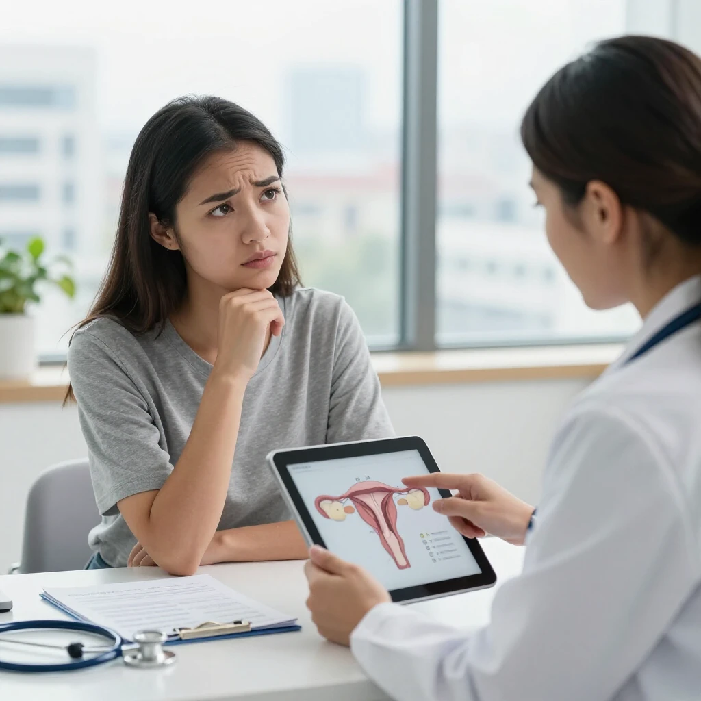 Young woman discussing egg freezing options with her fertility doctor