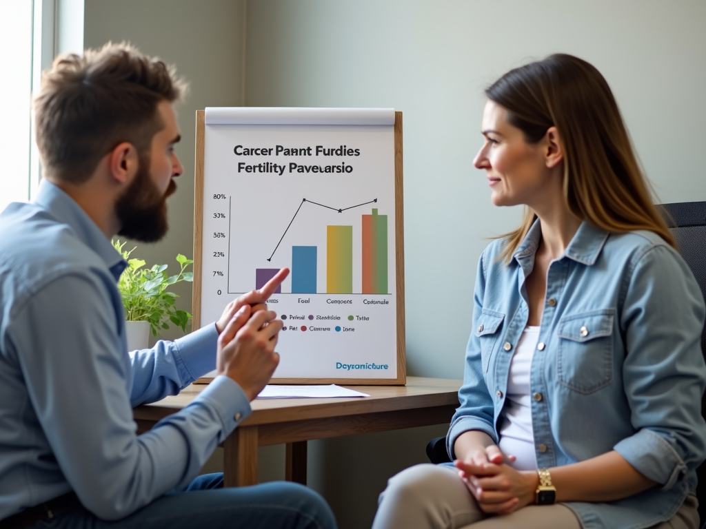 Financial advisor helping a cancer patient with preservation costs