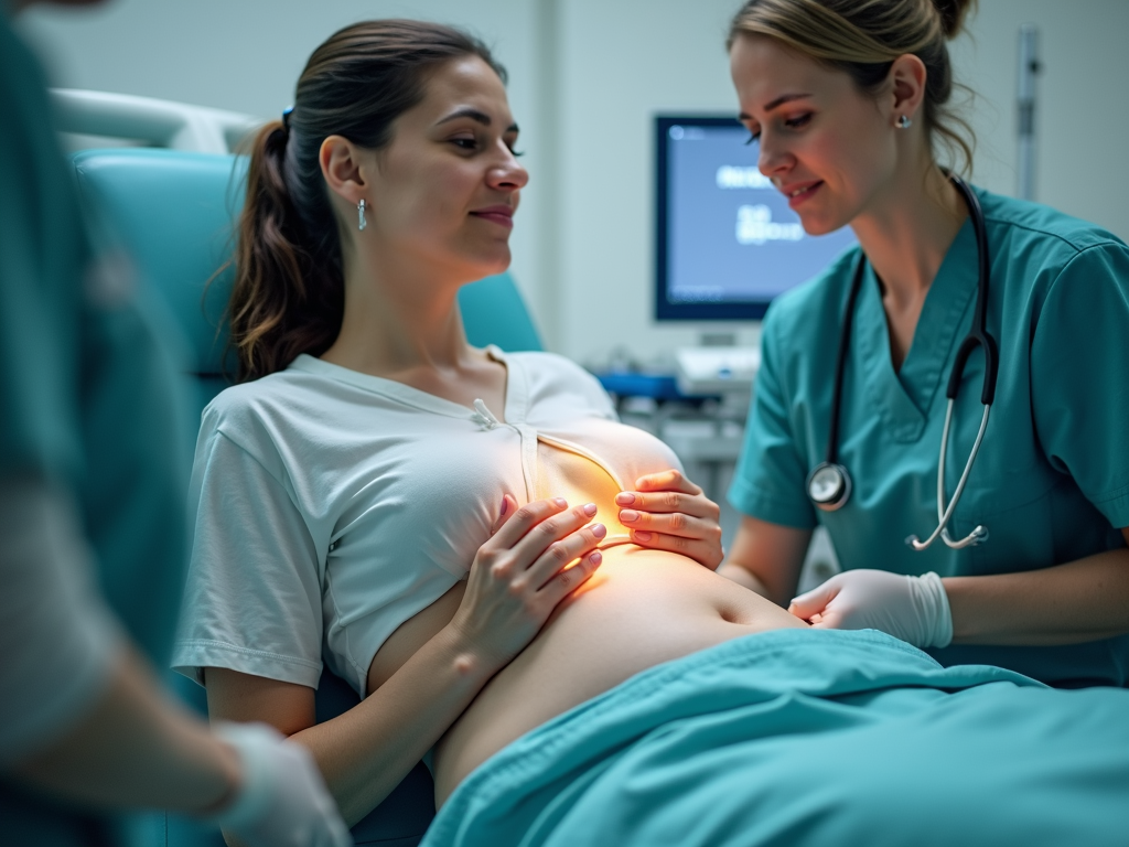 Woman during egg retrieval for fertility preservation