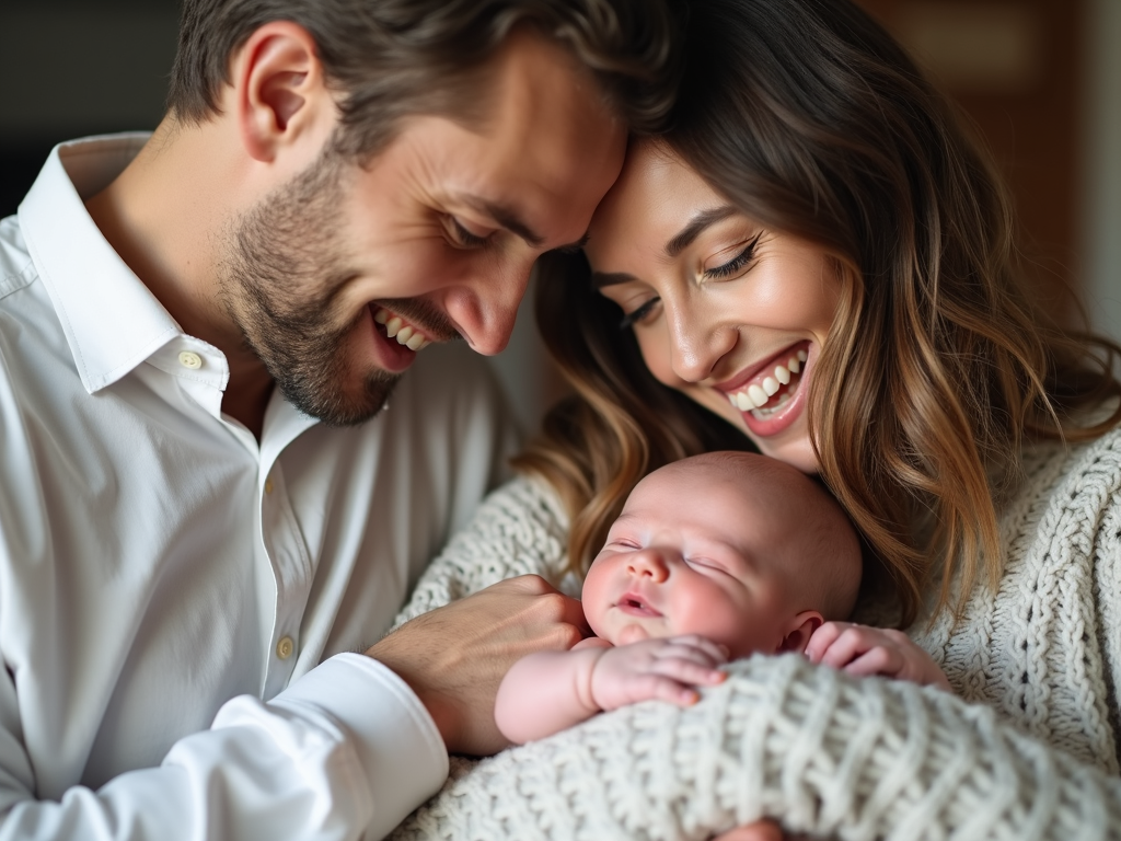 Family celebrating after successful IVF