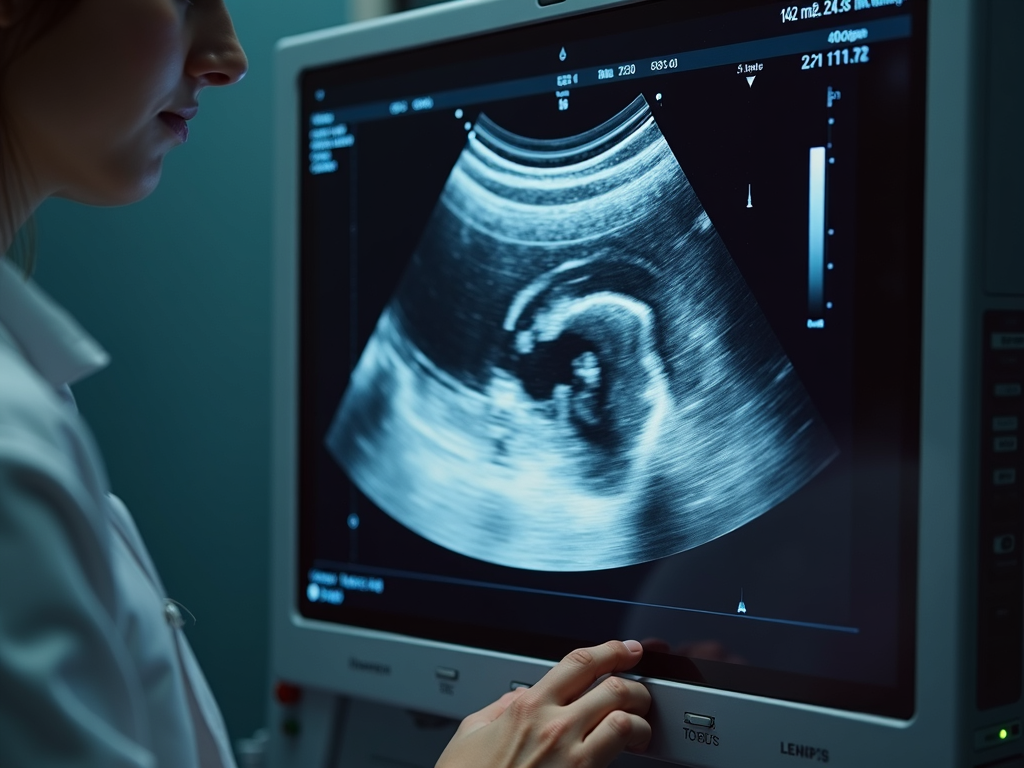 Woman having ultrasound