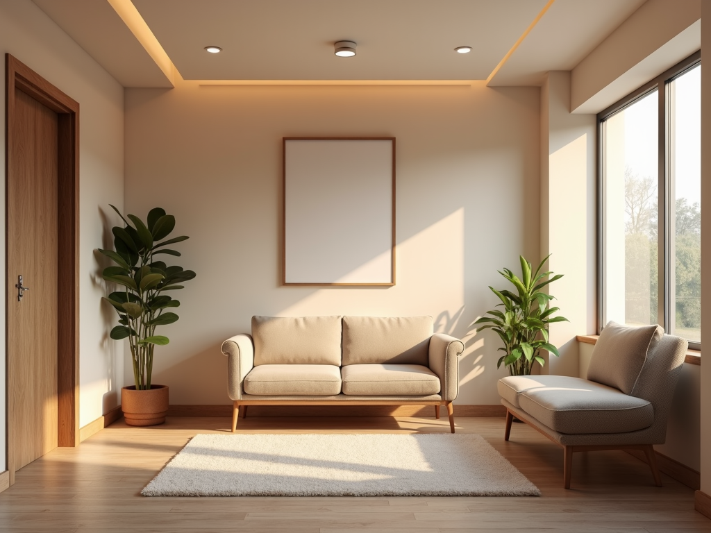 A cozy fertility clinic waiting room