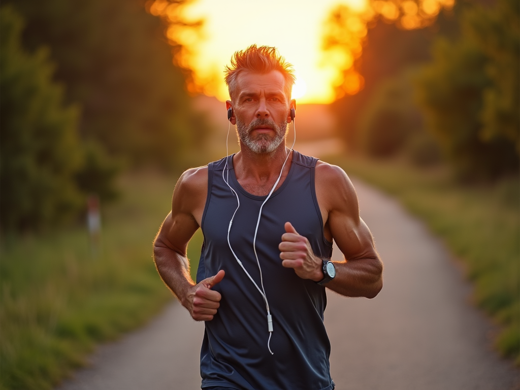 A man running outdoors to cope with the stress of fertility treatments.