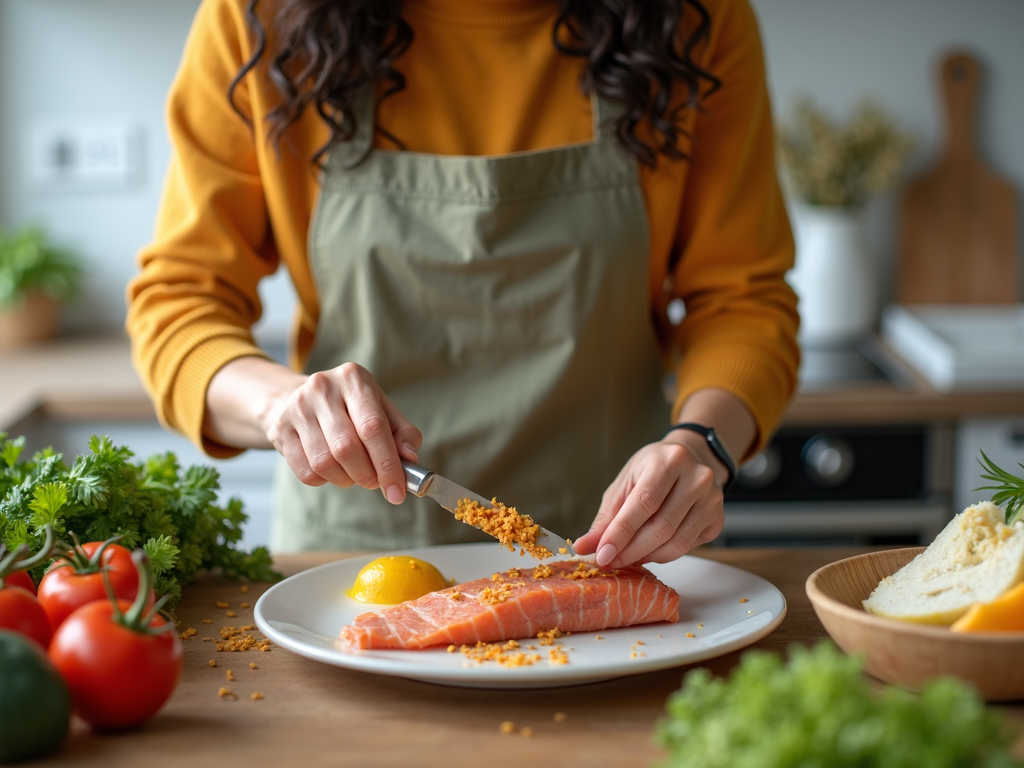 Woman cooking healthy meal