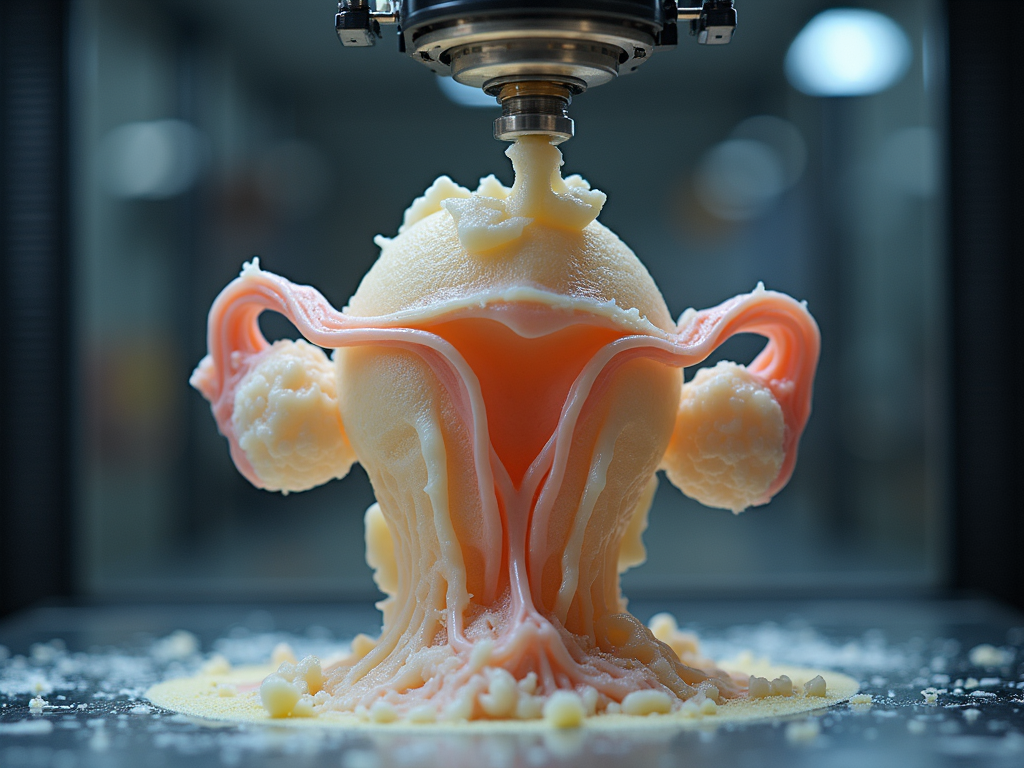 3D printing an artificial ovary.