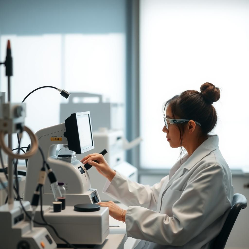 Fertility clinic lab performing IVF procedures