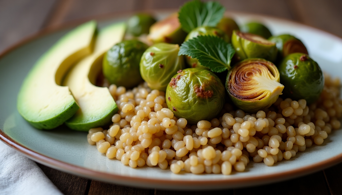 A balanced meal with hormone-balancing foods.