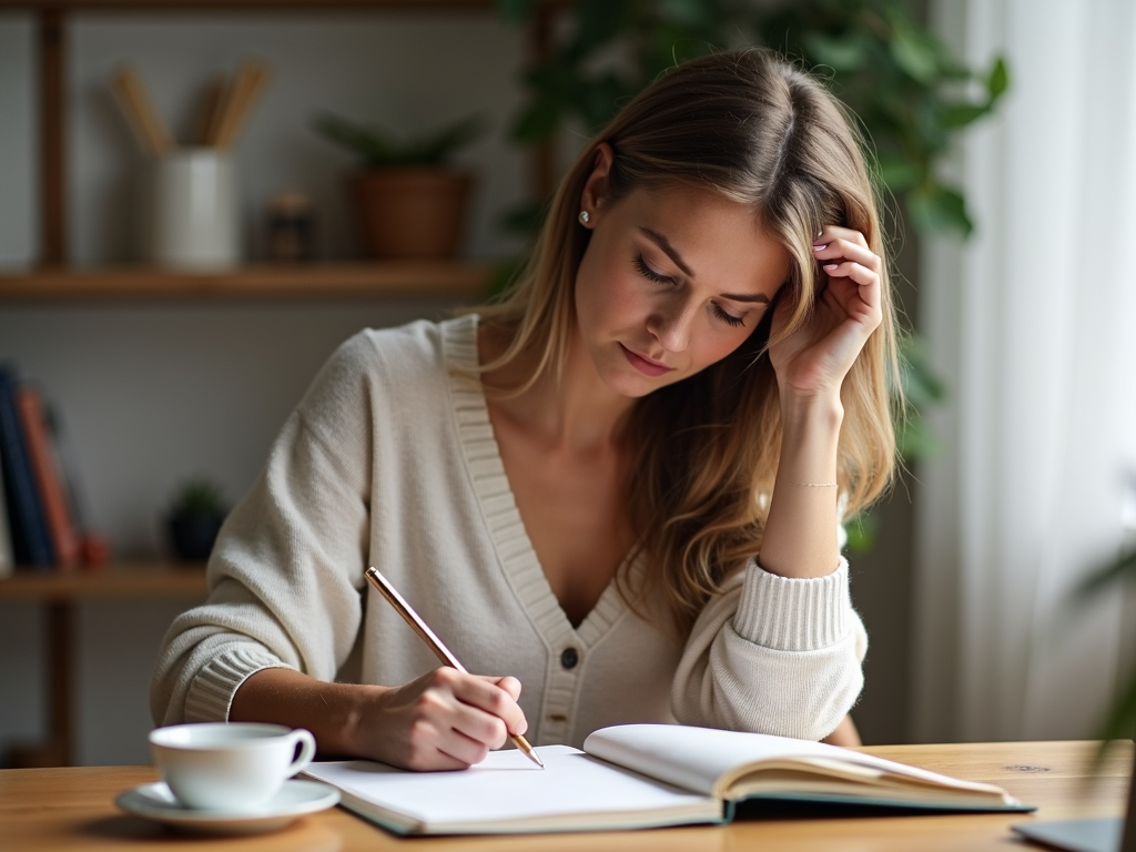 Woman journaling about fertility journey