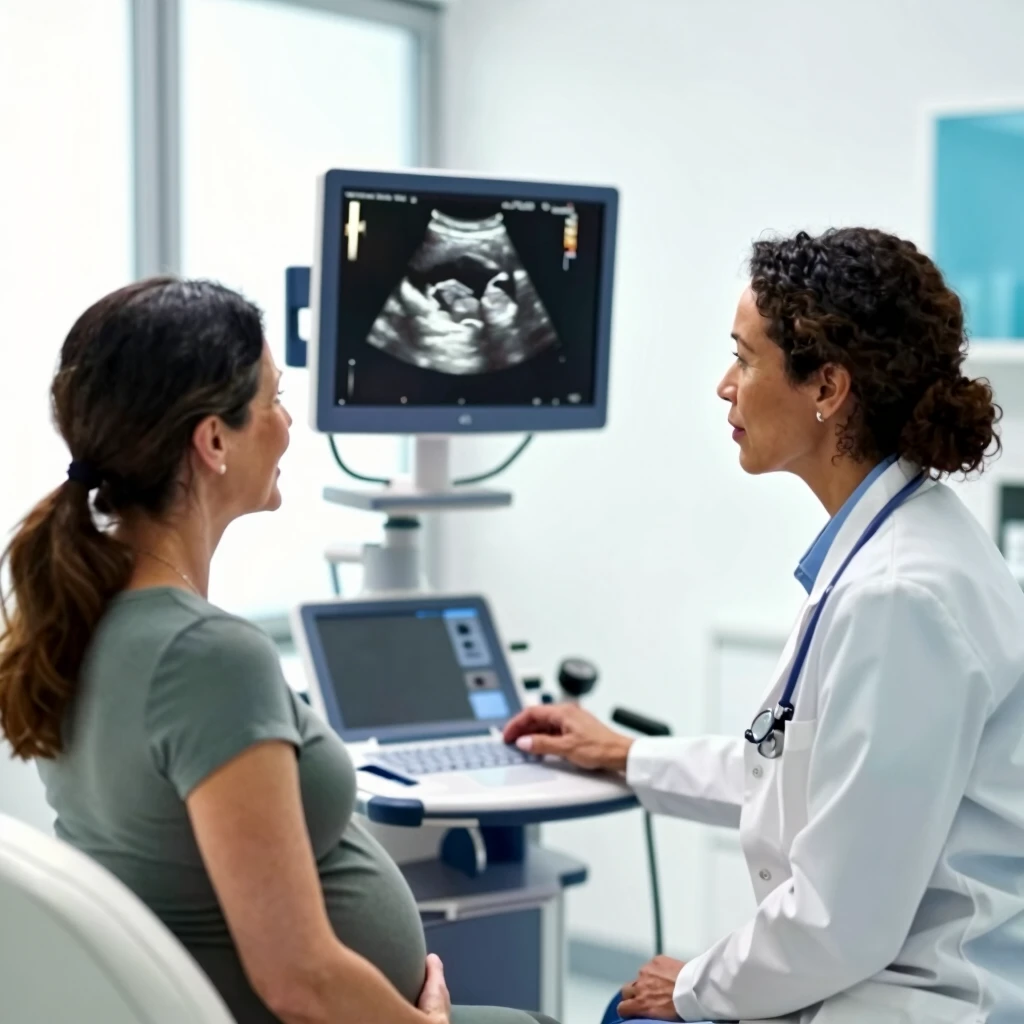 Doctor consulting with a pregnant woman about PCOS management