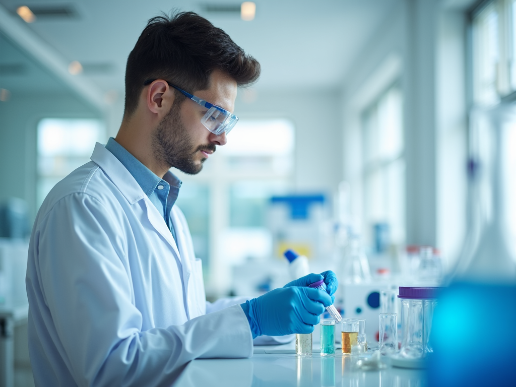 Scientist working in sperm banking lab