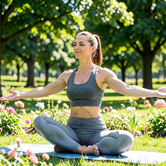 Woman practicing yoga to enhance reproductive health through exercise