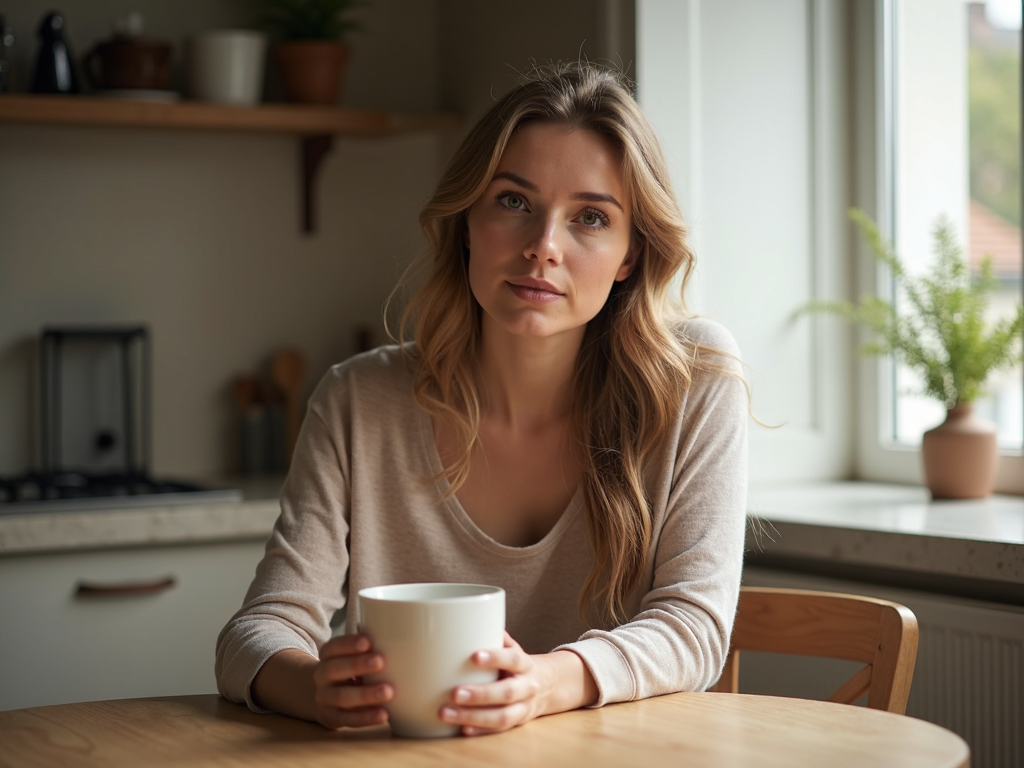 Woman reflecting on fertility journey.