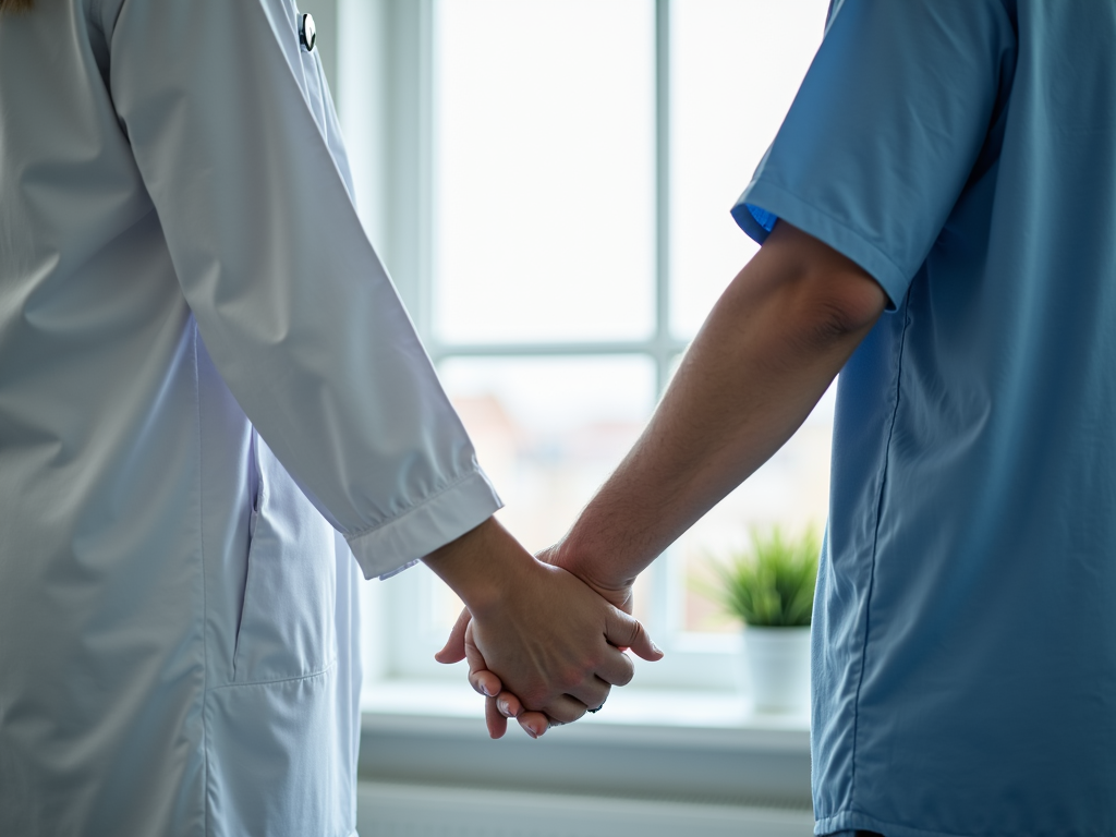 Couple supporting each other at doctor’s visit