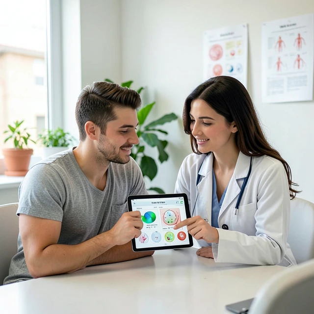 Couple consulting with a fertility doctor about IVF preparation steps