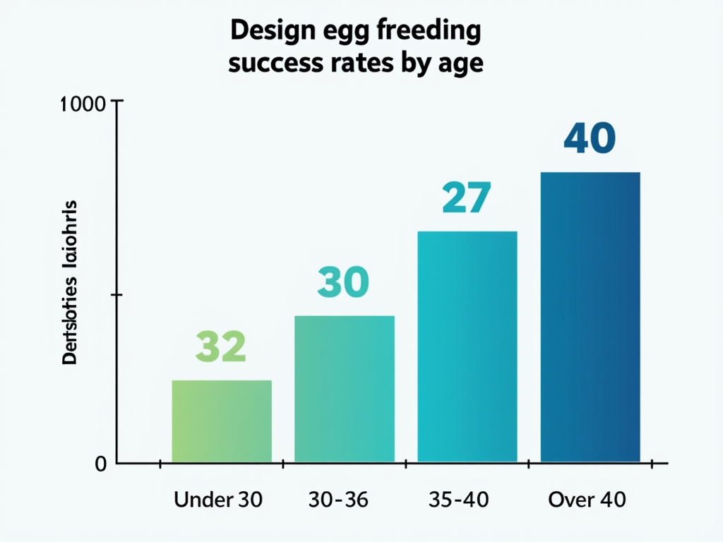 Bar graph of egg freezing success rates by age group.