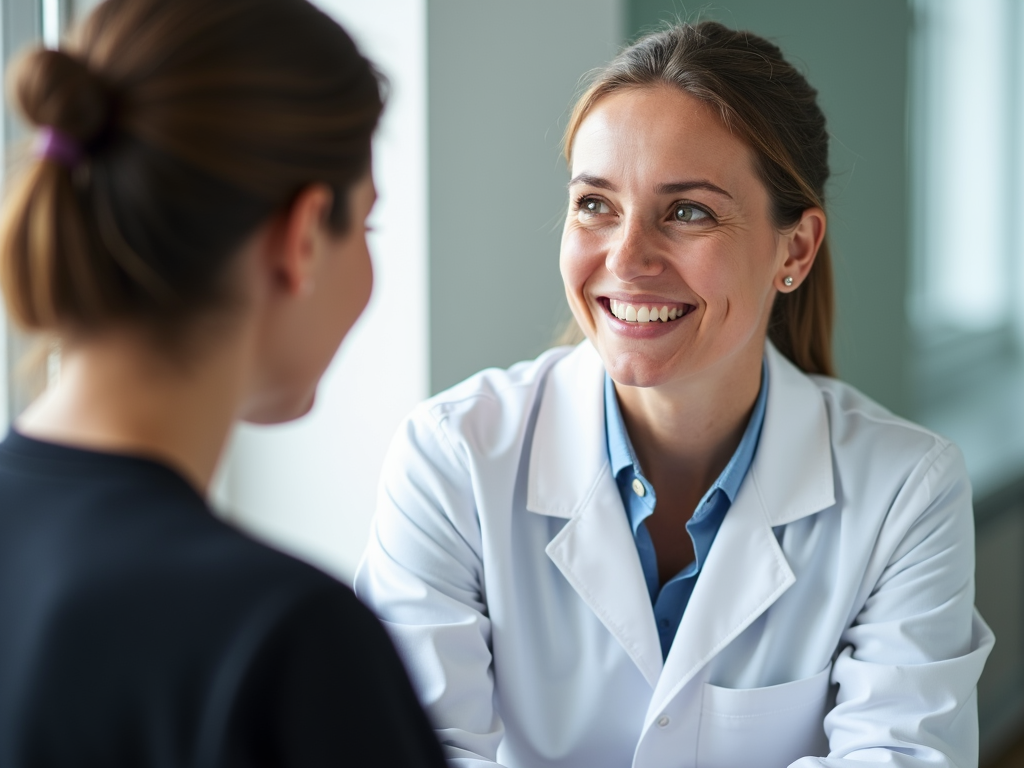 Compassionate doctor providing fertility consultation.