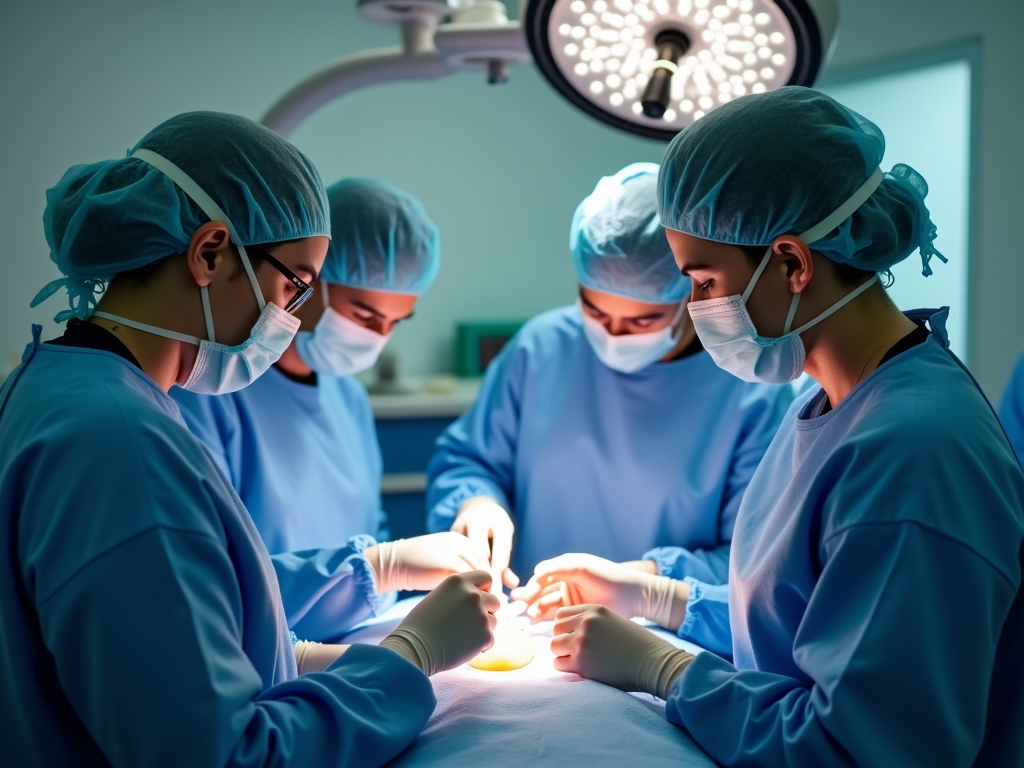 A doctor performing an egg retrieval procedure with advanced medical equipment.