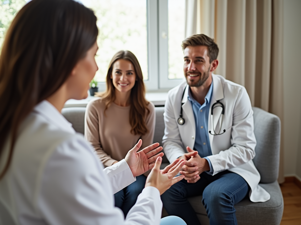 Couple consulting with fertility specialist