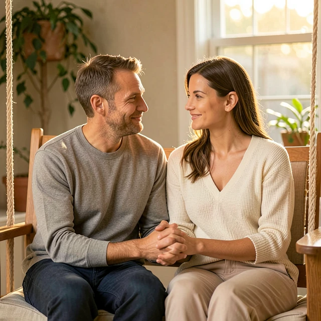 Couple supporting each other emotionally during infertility journey