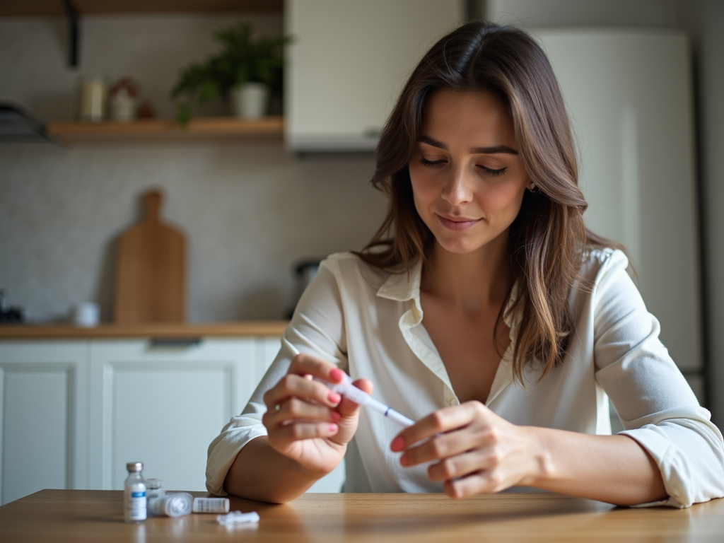 Woman preparing IVF medication