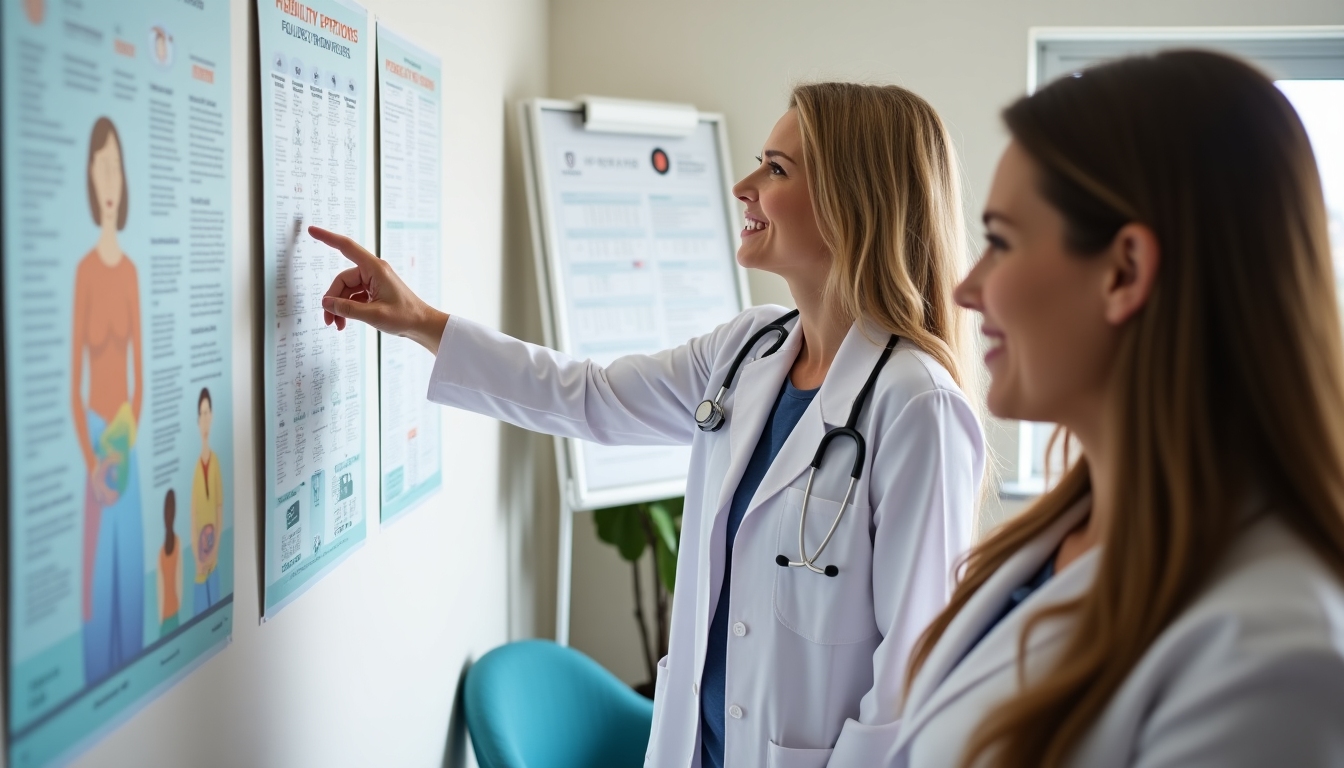 Doctor explaining fertility preservation to patient.