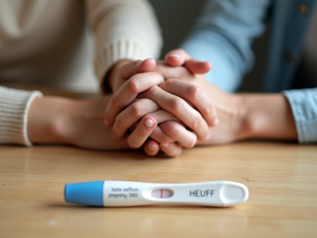 A couple holding hands, waiting for answers on their fertility journey.