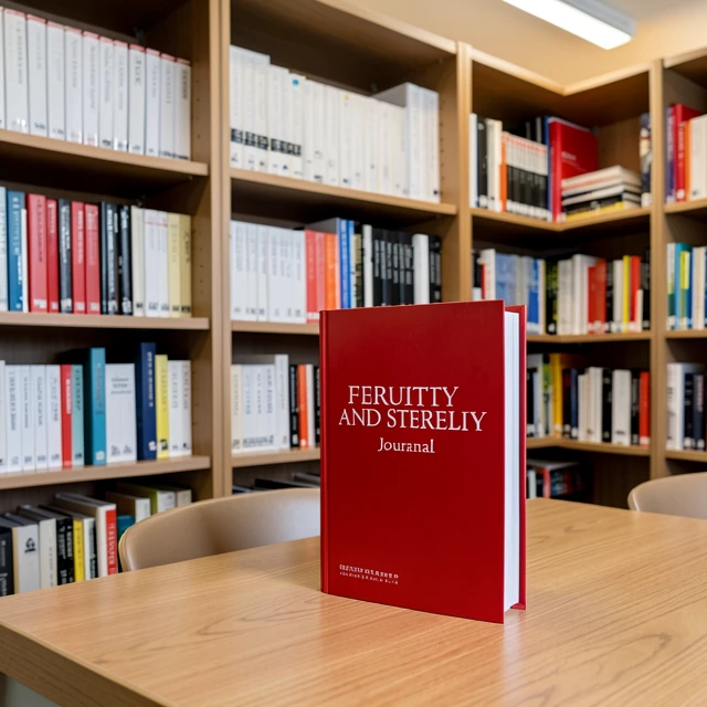 Fertility and Sterility Journal displayed in a medical research setting