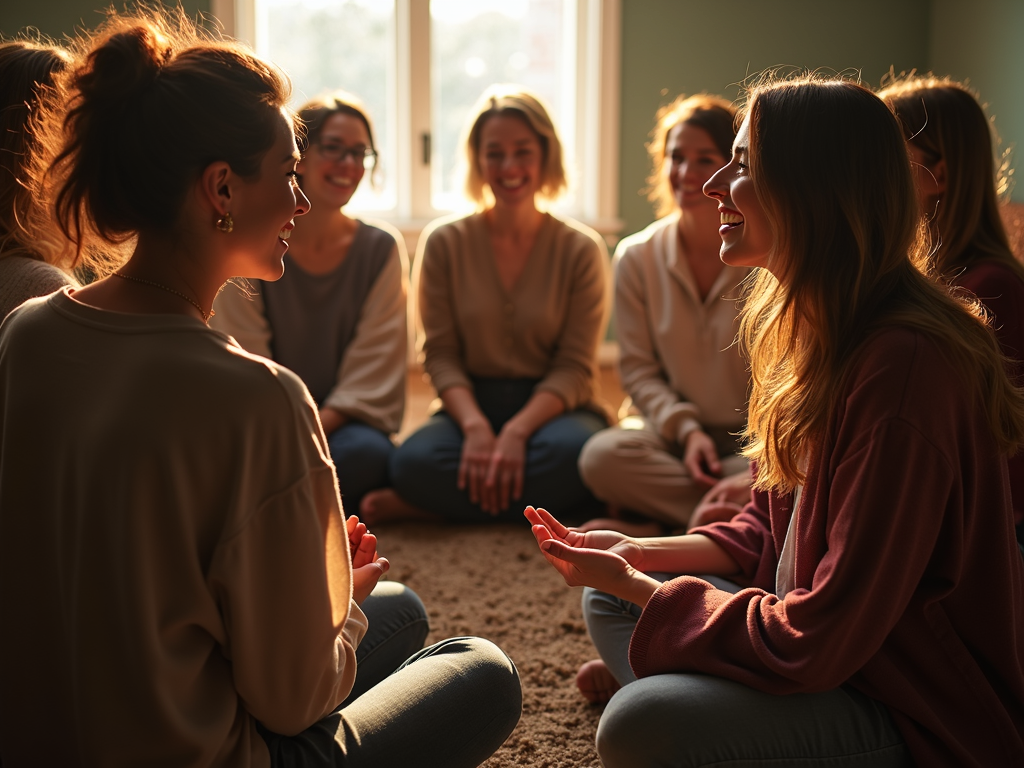 Women supporting each other in a group setting