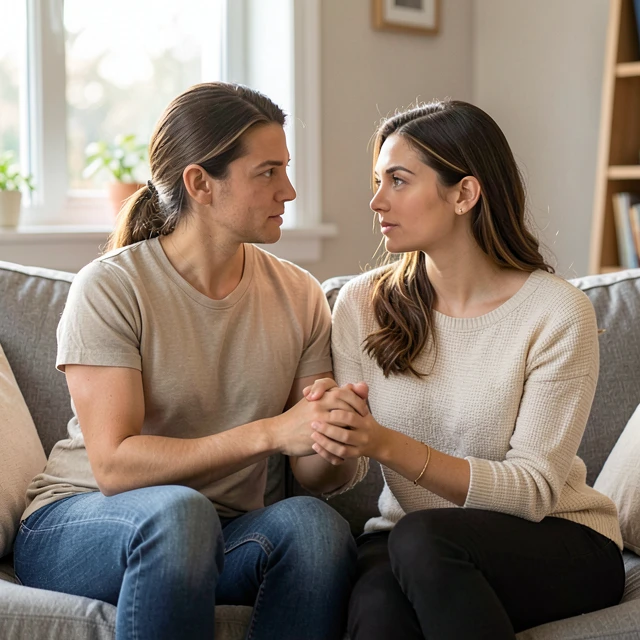 Couple discussing fertility and egg freezing together