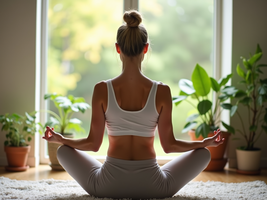 Woman practicing self-care during fertility treatment