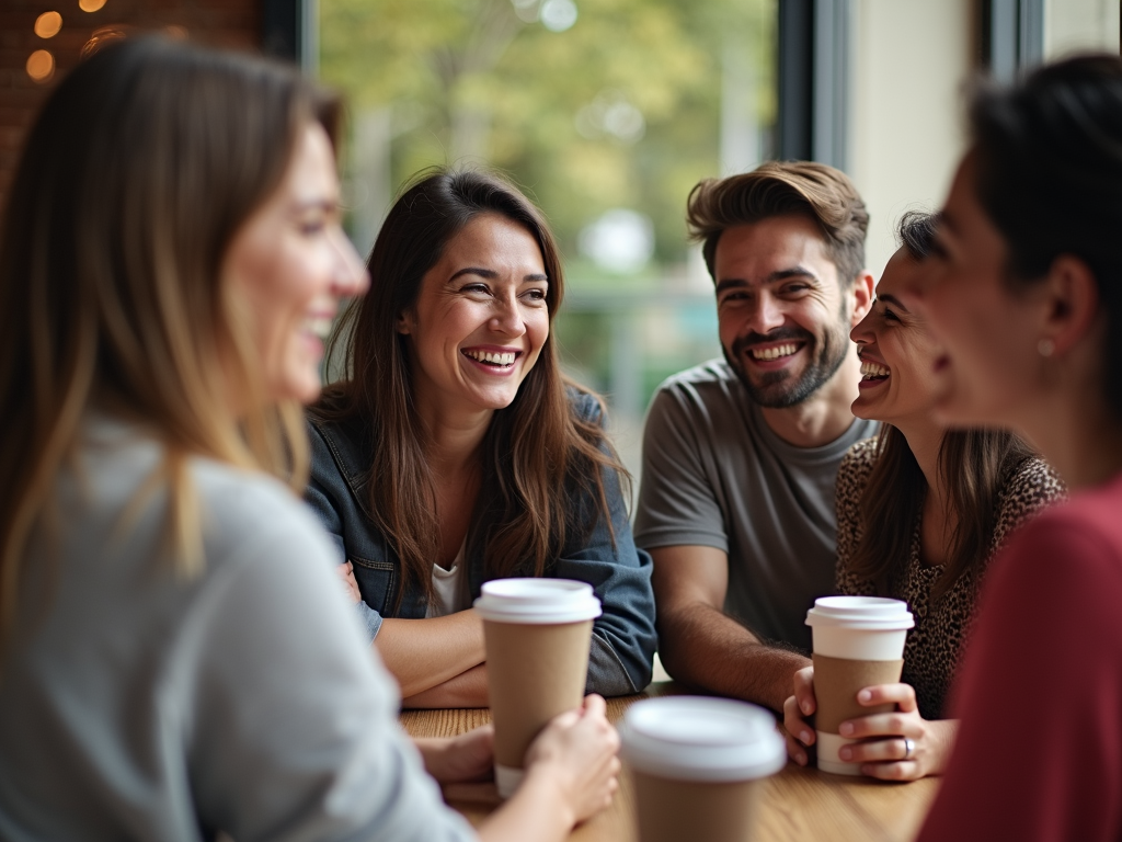 A support group connecting over coffee.