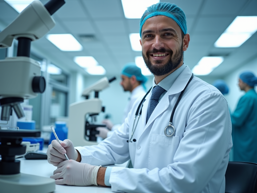 A high-tech laboratory setting where assisted reproductive technologies are performed.